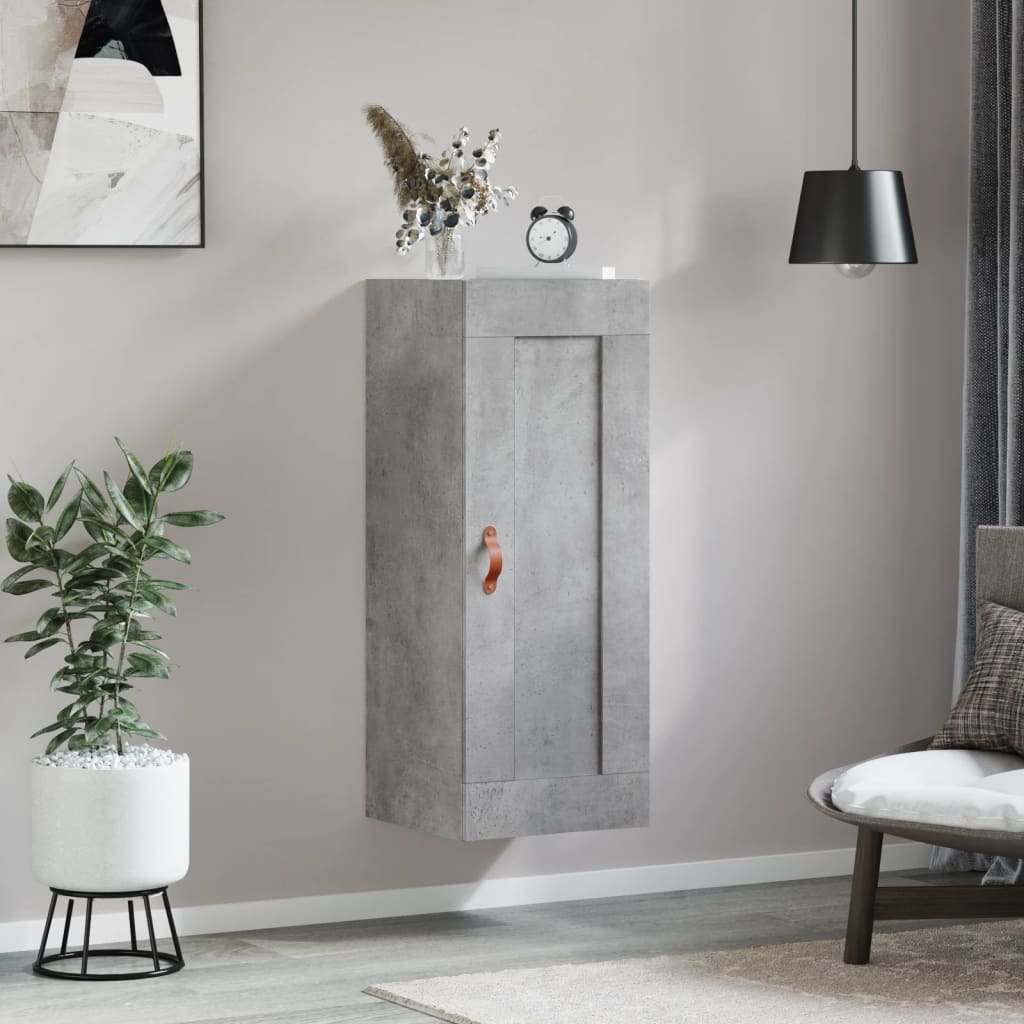 Wall Mounted Cabinet Concrete Grey 34.5x34x90 cm Engineered Wood