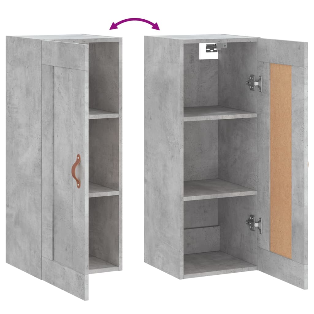 Wall Mounted Cabinet Concrete Grey 34.5x34x90 cm Engineered Wood