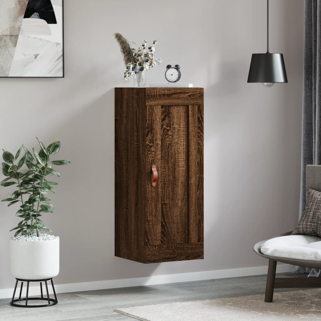 Wall Mounted Cabinet Brown Oak 34.5x34x90 cm Engineered Wood