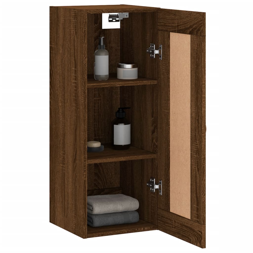 Wall Mounted Cabinet Brown Oak 34.5x34x90 cm Engineered Wood