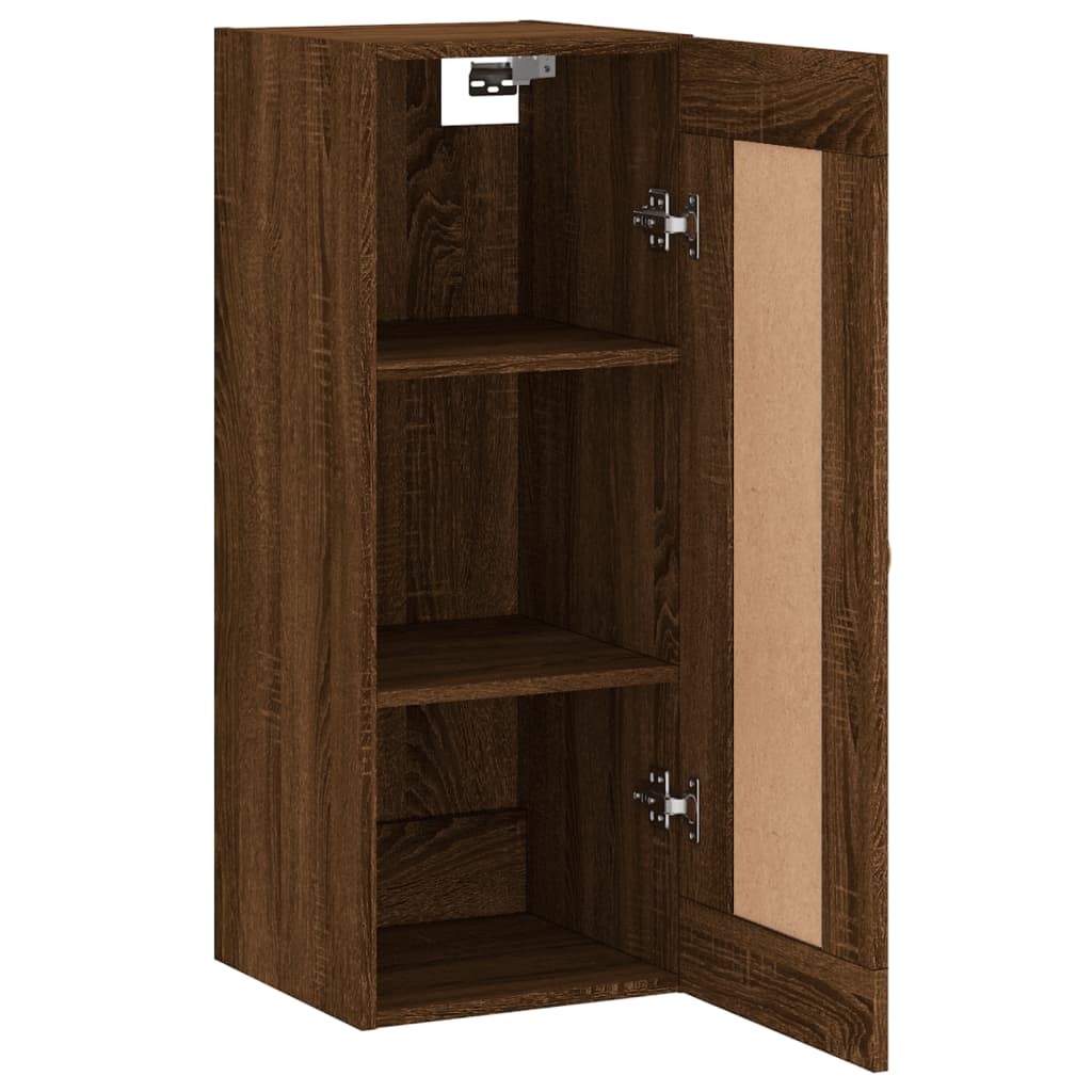 Wall Mounted Cabinet Brown Oak 34.5x34x90 cm Engineered Wood