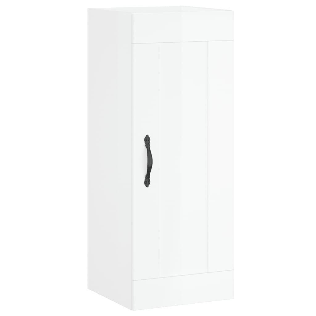 Wall Mounted Cabinet High Gloss White 34.5x34x90 cm Engineered Wood