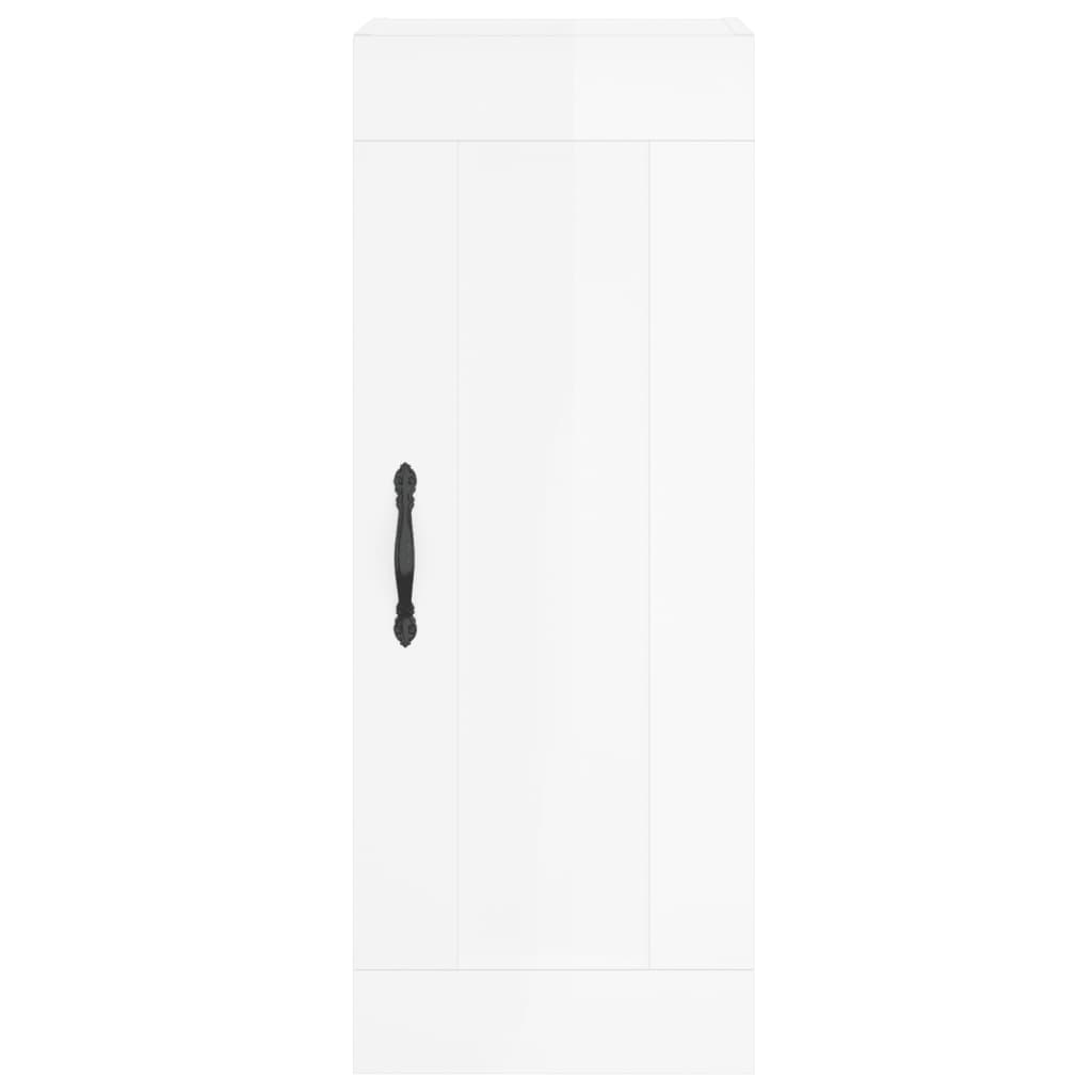 Wall Mounted Cabinet High Gloss White 34.5x34x90 cm Engineered Wood