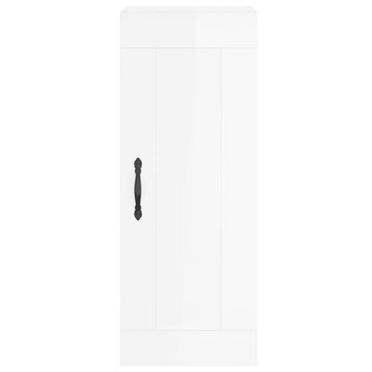 Wall Mounted Cabinet High Gloss White 34.5x34x90 cm Engineered Wood