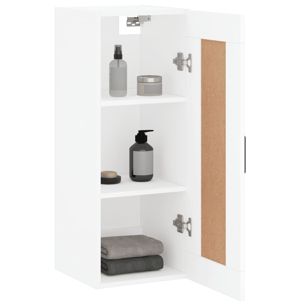 Wall Mounted Cabinet White 34.5x34x90 cm Engineered Wood