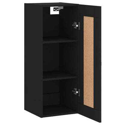 Wall Mounted Cabinet Black 34.5x34x90 cm Engineered Wood