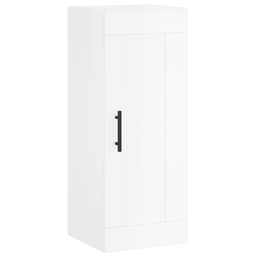 Wall Mounted Cabinet High Gloss White 34.5x34x90 cm Engineered Wood