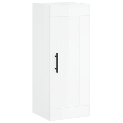 Wall Mounted Cabinet High Gloss White 34.5x34x90 cm Engineered Wood