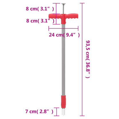 Weed Remover Red and Grey 93.5 cm Powder-coated Steel