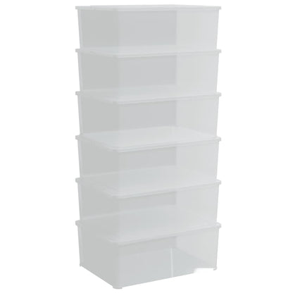 Plastic Storage Boxes 6 pcs 10 L Stackable