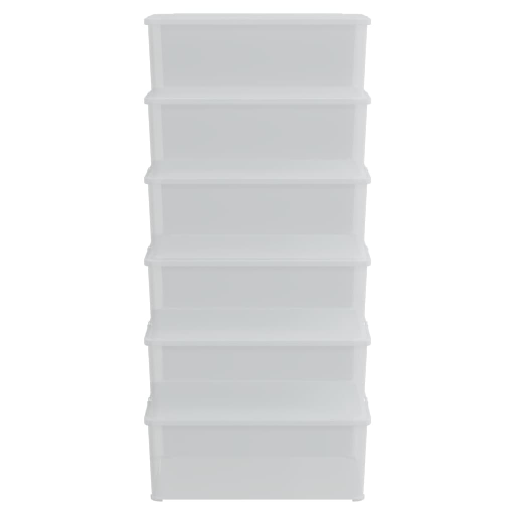 Plastic Storage Boxes 6 pcs 10 L Stackable