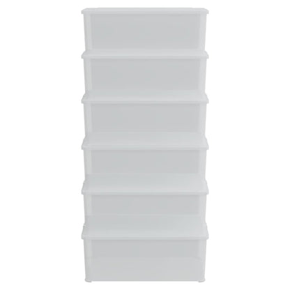 Plastic Storage Boxes 6 pcs 10 L Stackable