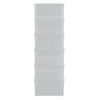 Plastic Storage Boxes 6 pcs 10 L Stackable