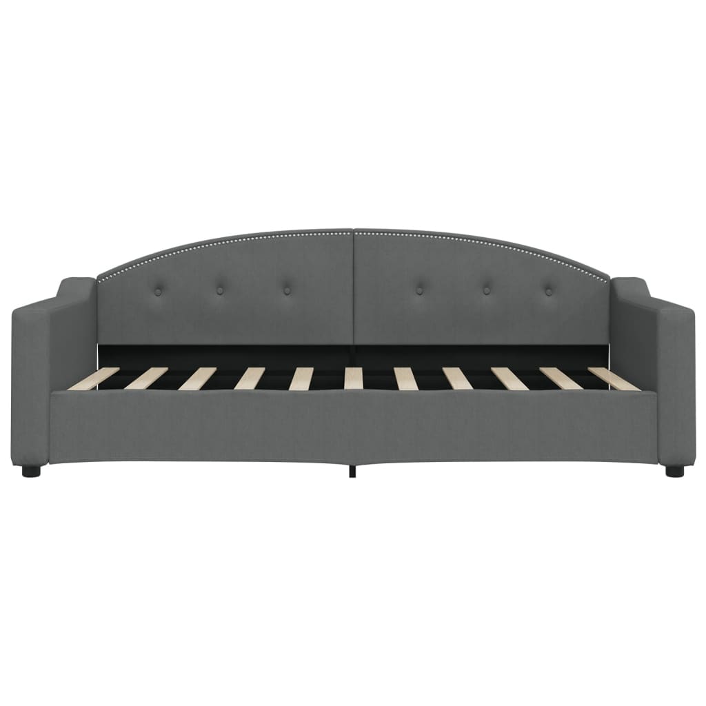 Day Bed without Mattress Dark Grey 90x190 cm Single Fabric