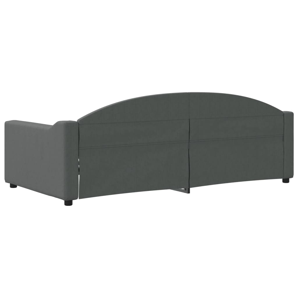 Day Bed without Mattress Dark Grey 90x190 cm Single Fabric