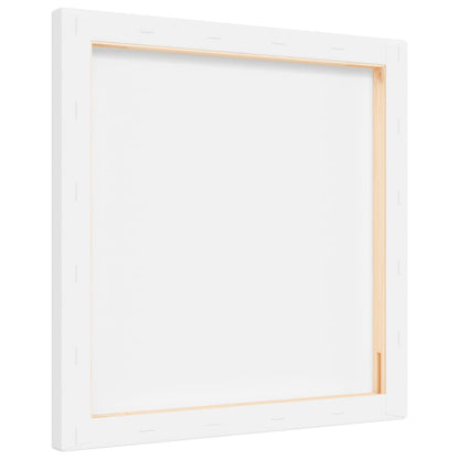 Stretched Canvases 12 pcs White Fabric and Solid Wood Pine