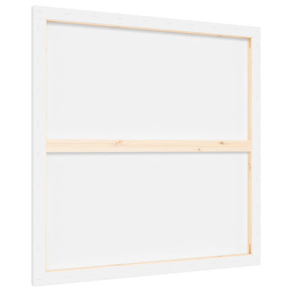 Stretched Canvases 12 pcs White Fabric and Solid Wood Pine