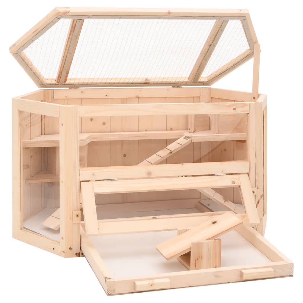 Hamster Cage 80x40x43 cm Solid Wood Fir