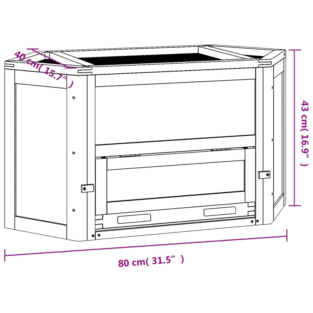 Hamster Cage 80x40x43 cm Solid Wood Fir