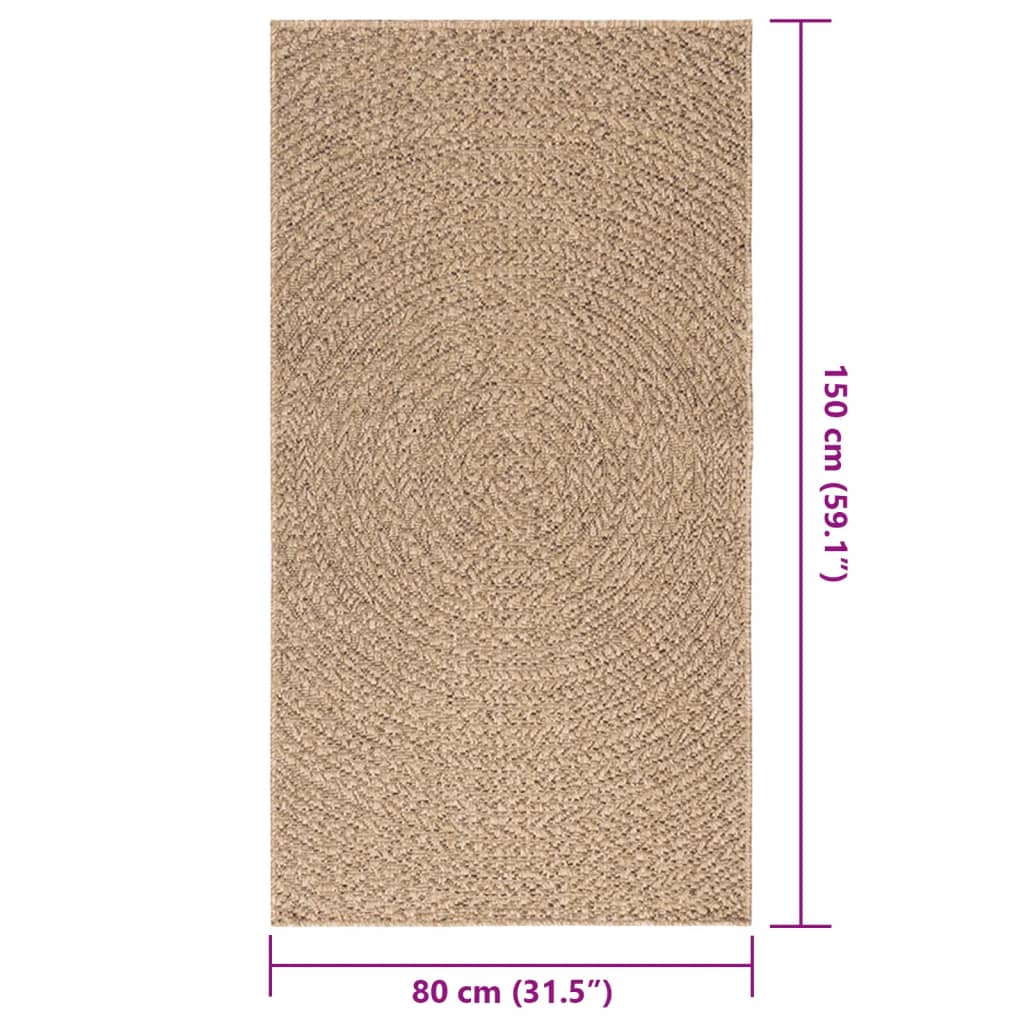 Rug ZIZUR 80x150 cm Jute Look Indoor and Outdoor