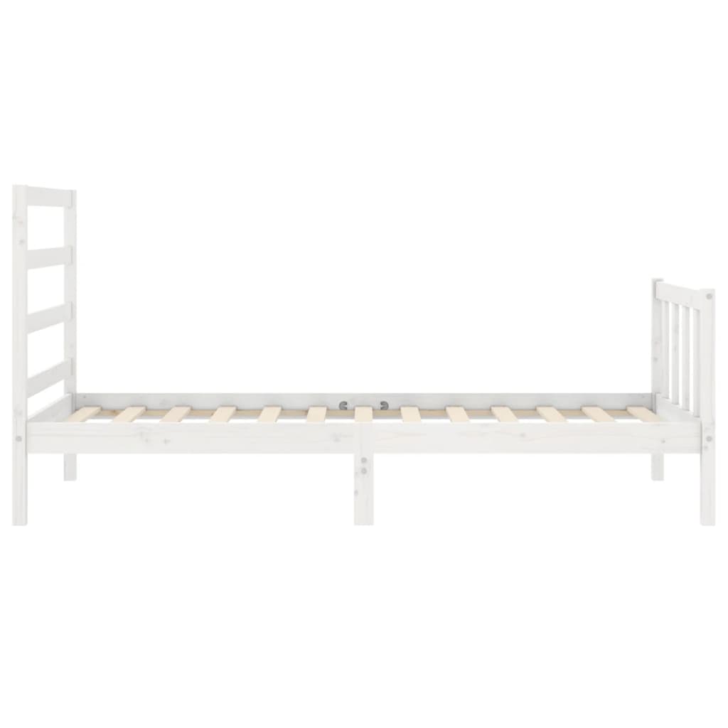 Bed Frame without Mattress White Small Single Solid Wood Pine