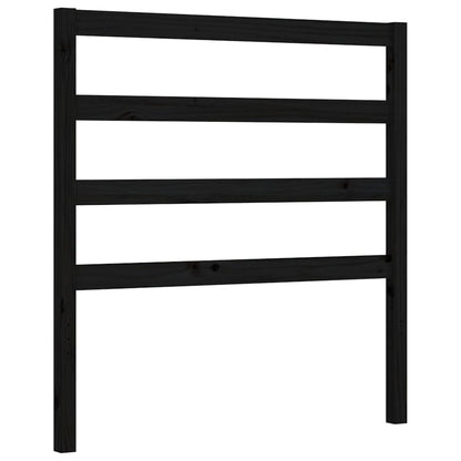 Bed Frame with Headboard Black Small Single Solid Wood