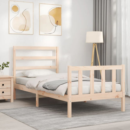 Bed Frame without Mattress 90x190 cm Single Solid Wood Pine