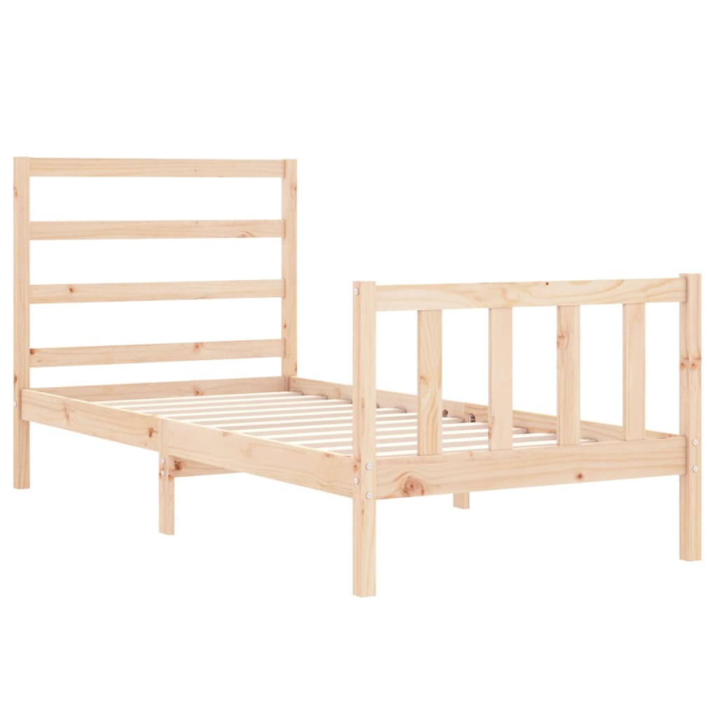 Bed Frame without Mattress 90x190 cm Single Solid Wood Pine