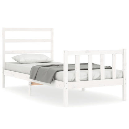 Bed Frame without Mattress White 90x190 cm Single Solid Wood Pine