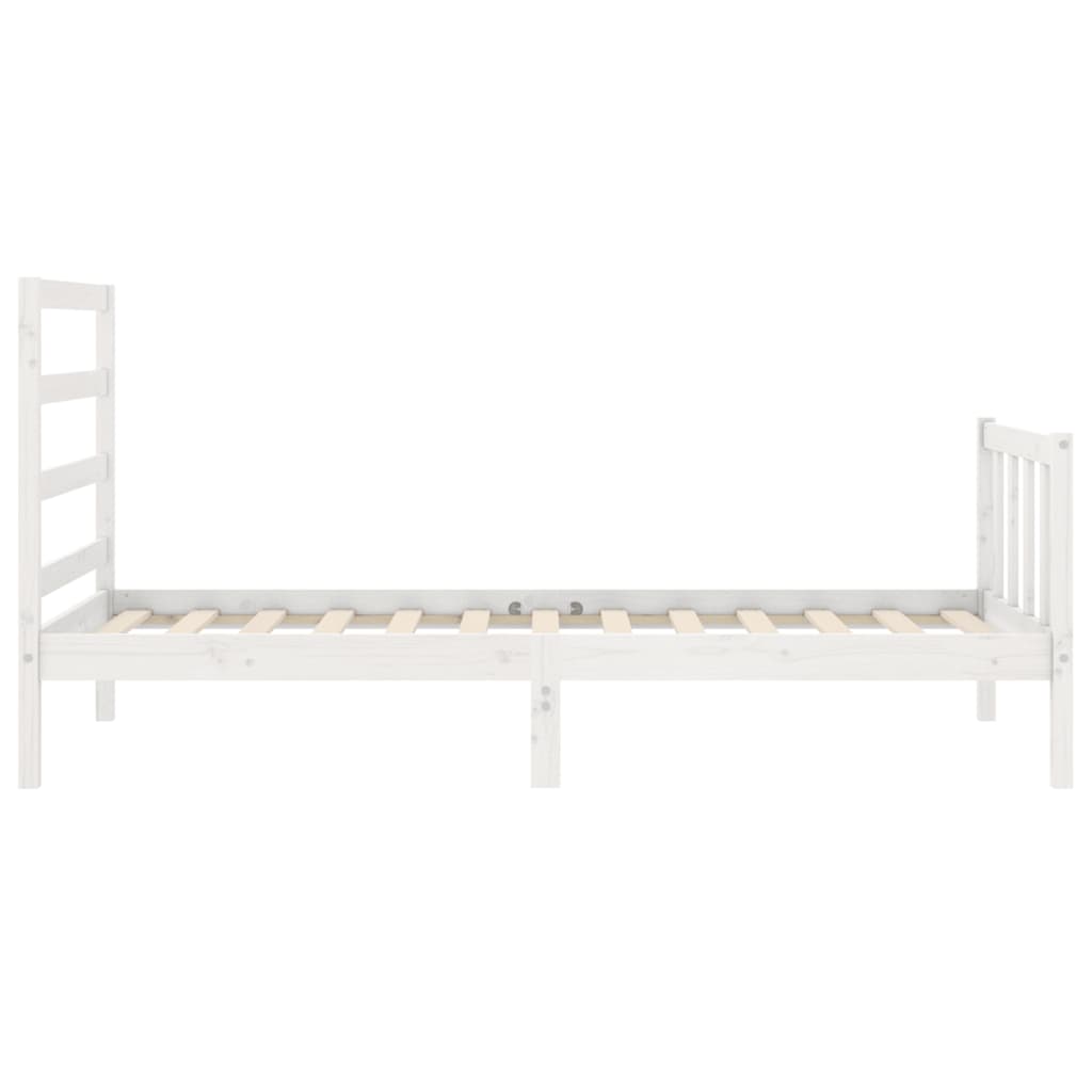 Bed Frame without Mattress White 90x190 cm Single Solid Wood Pine