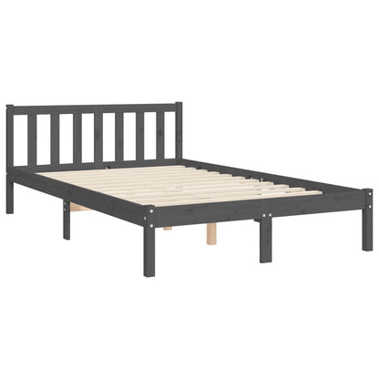 Bed Frame without Mattress Grey King Size Solid Wood Pine