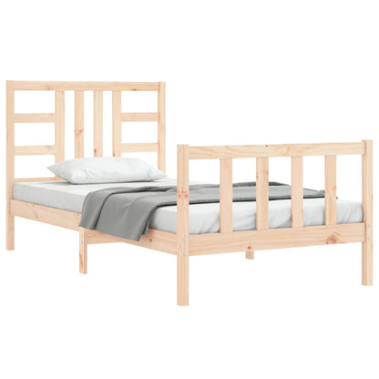 Bed Frame with Headboard 90x190 cm Single Solid Wood