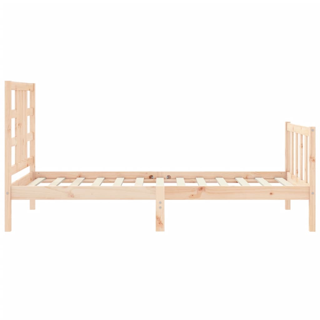 Bed Frame with Headboard 90x190 cm Single Solid Wood