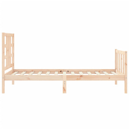 Bed Frame with Headboard 90x190 cm Single Solid Wood