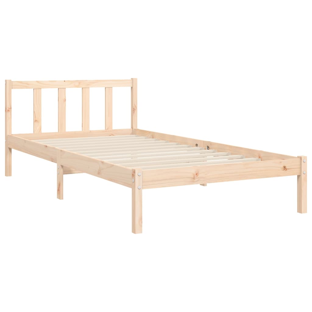 Bed Frame with Headboard 90x190 cm Single Solid Wood