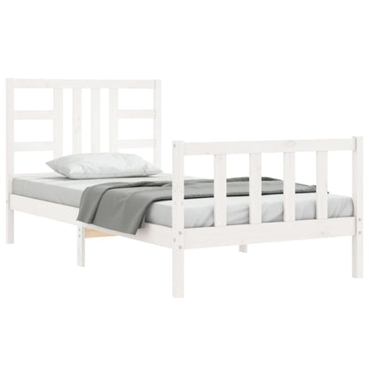 Bed Frame without Mattress White 90x190 cm Single Solid Wood Pine