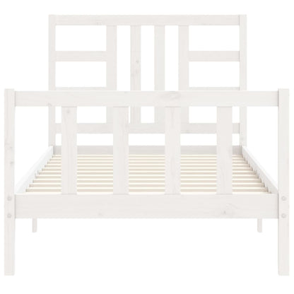 Bed Frame without Mattress White 90x190 cm Single Solid Wood Pine