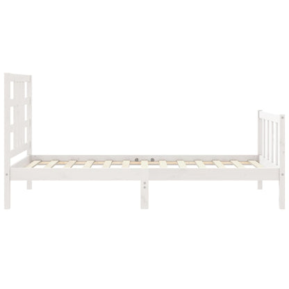 Bed Frame without Mattress White 90x190 cm Single Solid Wood Pine