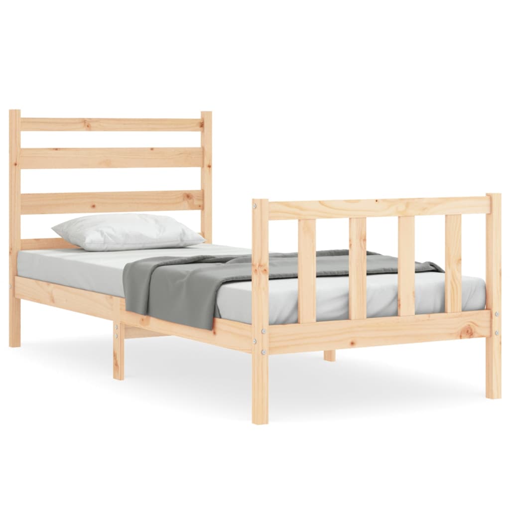 Bed Frame without Mattress 90x190 cm Single Solid Wood Pine