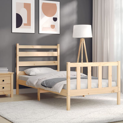 Bed Frame without Mattress 90x190 cm Single Solid Wood Pine