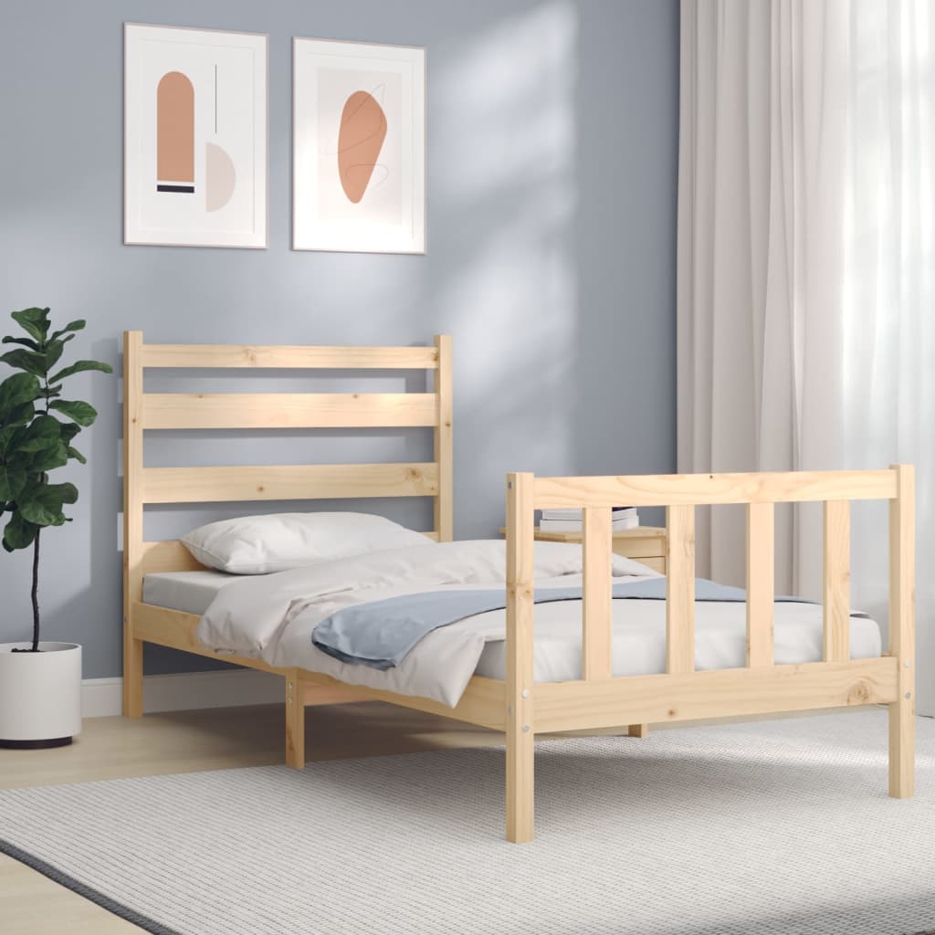 Bed Frame without Mattress 90x190 cm Single Solid Wood Pine