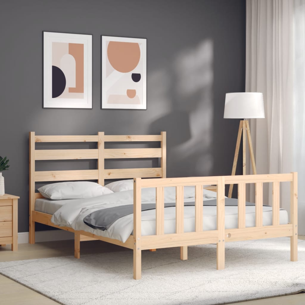 Bed Frame without Mattress 120x200 cm Solid Wood Pine