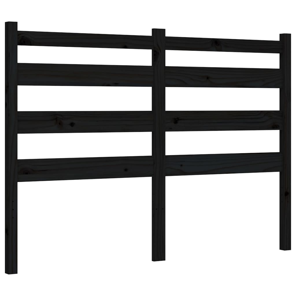 Bed Frame with Headboard Black 140x200 cm Solid Wood