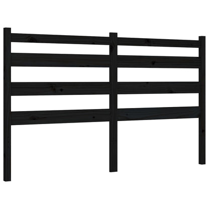 Bed Frame without Mattress Black King Size Solid Wood Pine