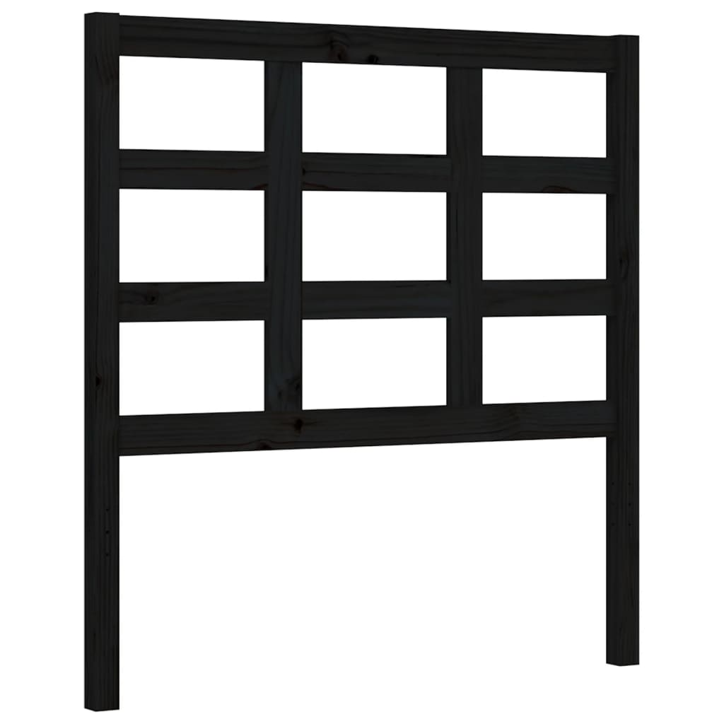 Bed Frame with Headboard Black Small Single Solid Wood