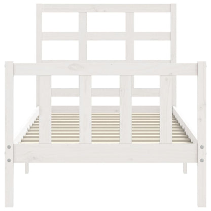 Bed Frame without Mattress White 90x190 cm Single Solid Wood Pine