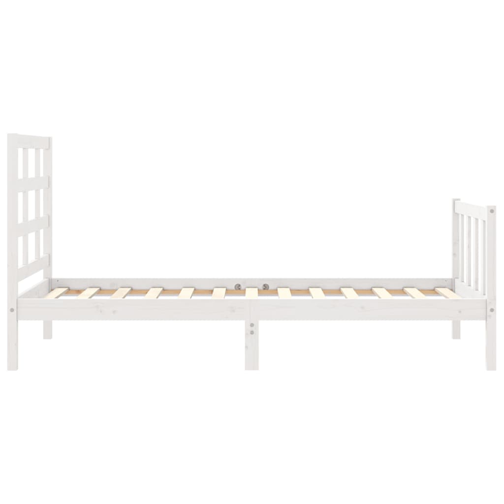 Bed Frame without Mattress White 90x190 cm Single Solid Wood Pine