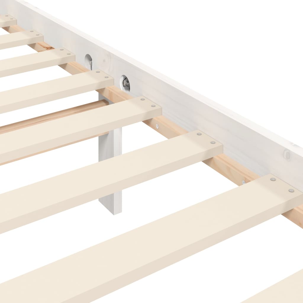 Bed Frame without Mattress White 90x190 cm Single Solid Wood Pine