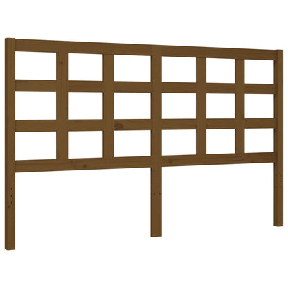 Bed Frame with Headboard Honey Brown King Size Solid Wood