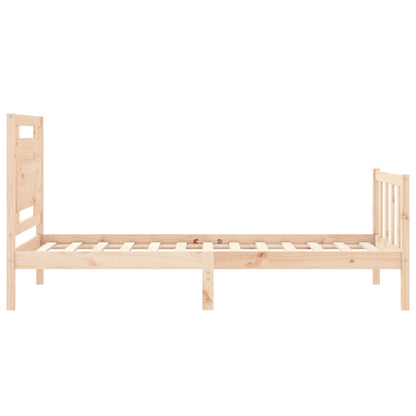 Bed Frame with Headboard 90x190 cm Single Solid Wood